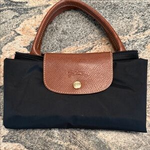Longchamp Black and Brown Tote Bag
